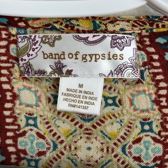 Band of Gypsies Red Boho Long Cardigan with Crochet and fringes - Picture 12 of 12